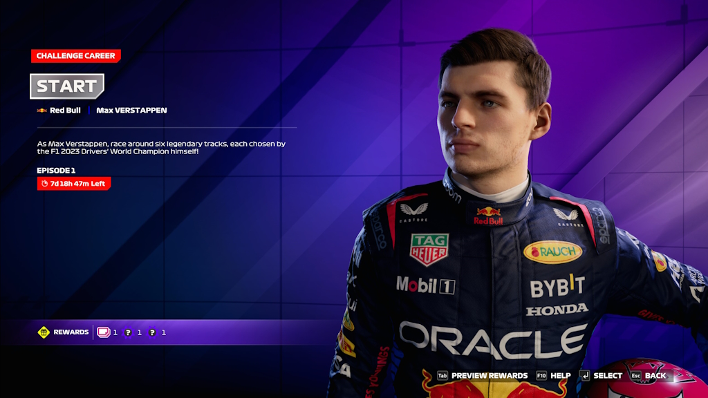 EA Sports F1 24 Preview Challenge Career Max Verstappen