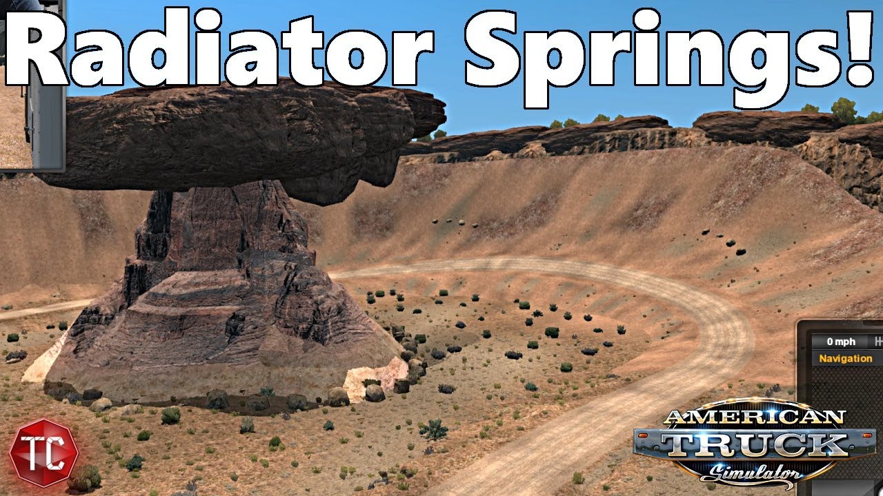 American Truck Simulator: RADIATOR SPRINGS! Tour and RACETRACK!! Map Mod -  YouTube